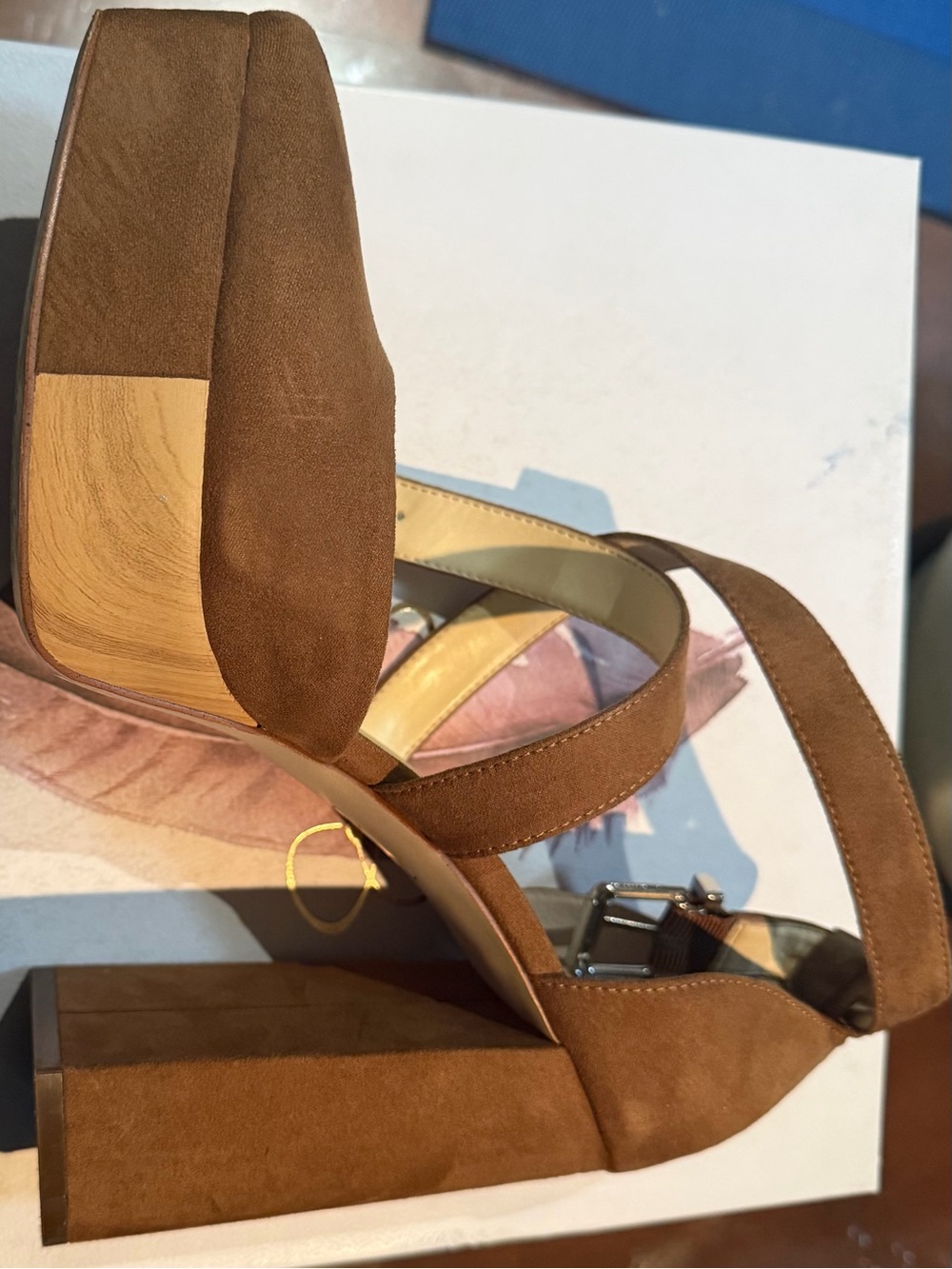 Jessica Simpson Brown Suede Platform Block Heel Sandal
